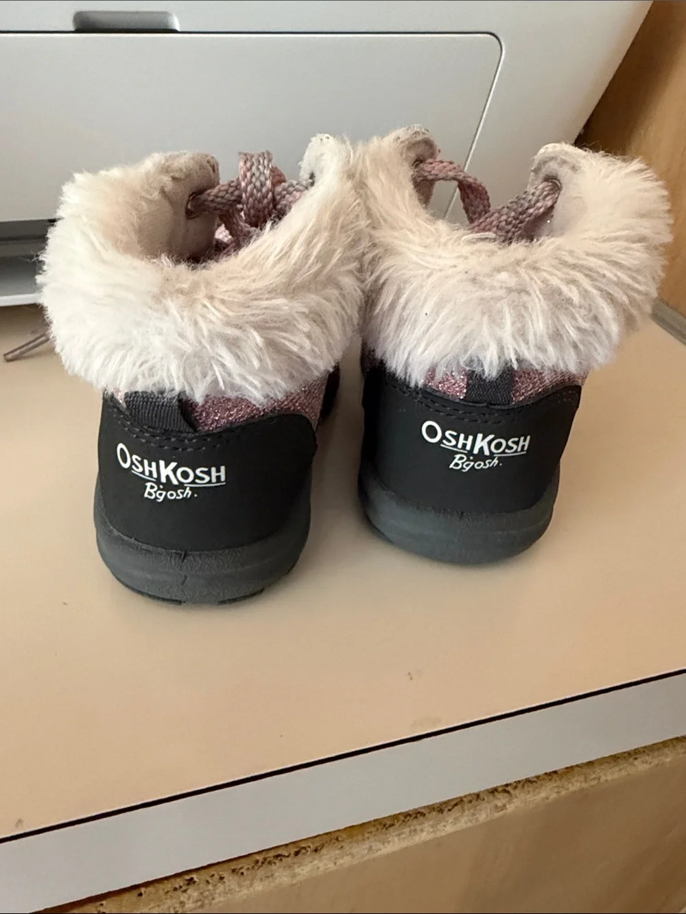Sparkle Pink girls Winter Boots with Faux Fur